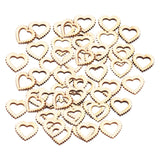 Maxbell 50Pcs Natural Heart Shapes Hollow Craft Decorations Wedding Valentine Sign