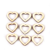 Maxbell 50Pcs Natural Heart Shapes Hollow Craft Decorations Wedding Valentine Sign