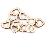 Maxbell 50Pcs Natural Heart Shapes Hollow Craft Decorations Wedding Valentine Sign