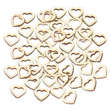 Maxbell 50Pcs Natural Heart Shapes Hollow Craft Decorations Wedding Valentine Sign