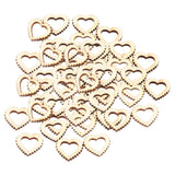 Maxbell 50Pcs Natural Heart Shapes Hollow Craft Decorations Wedding Valentine Sign
