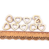 Maxbell 50Pcs Natural Heart Shapes Hollow Craft Decorations Wedding Valentine Sign