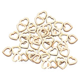 Maxbell 50Pcs Natural Heart Shapes Hollow Craft Decorations Wedding Valentine Sign