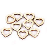 Maxbell 50Pcs Natural Heart Shapes Hollow Craft Decorations Wedding Valentine Sign