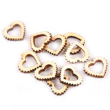 Maxbell 50Pcs Natural Heart Shapes Hollow Craft Decorations Wedding Valentine Sign