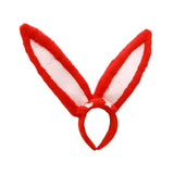 Maxbell Plush Rabbit Ear Headband Furry Soft Cute for Prom Party Red