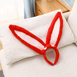 Maxbell Plush Rabbit Ear Headband Furry Soft Cute for Prom Party Red