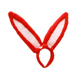 Maxbell Plush Rabbit Ear Headband Furry Soft Cute for Prom Party Red