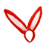 Maxbell Plush Rabbit Ear Headband Furry Soft Cute for Prom Party Red