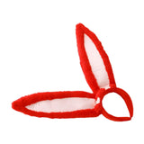 Maxbell Plush Rabbit Ear Headband Furry Soft Cute for Prom Party Red