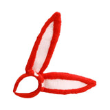 Maxbell Plush Rabbit Ear Headband Furry Soft Cute for Prom Party Red