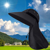 Maxbell Sun Hat Hiking Hat Safari Caps UV Protection for Men Women Gardening Camping Black