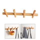 Maxbell Wooden 4 Hooks Coat Rack Organizer Bag Hat Clothes for Bedroom Household