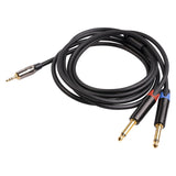 Maxbell 3.5mm 1/8" (M) Stereo To Dual 6.35mm 1/4" TS (M) Stereo Breakout Y Cable 2M