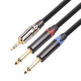 Maxbell 3.5mm 1/8" (M) Stereo To Dual 6.35mm 1/4" TS (M) Stereo Breakout Y Cable 2M