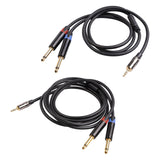 Maxbell 3.5mm 1/8" (M) Stereo To Dual 6.35mm 1/4" TS (M) Stereo Breakout Y Cable 2M