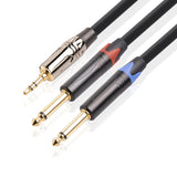 Maxbell 3.5mm 1/8" (M) Stereo To Dual 6.35mm 1/4" TS (M) Stereo Breakout Y Cable 2M