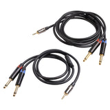 Maxbell 3.5mm 1/8" (M) Stereo To Dual 6.35mm 1/4" TS (M) Stereo Breakout Y Cable 2M