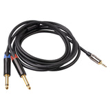 Maxbell 3.5mm 1/8" (M) Stereo To Dual 6.35mm 1/4" TS (M) Stereo Breakout Y Cable 2M