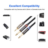 Maxbell 3.5mm 1/8" (M) Stereo To Dual 6.35mm 1/4" TS (M) Stereo Breakout Y Cable 2M
