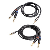 Maxbell 3.5mm 1/8" (M) Stereo To Dual 6.35mm 1/4" TS (M) Stereo Breakout Y Cable 2M