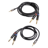 Maxbell 3.5mm 1/8" (M) Stereo To Dual 6.35mm 1/4" TS (M) Stereo Breakout Y Cable 2M
