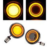 Maxbell Flashing LED Turn Signal Lights Accessories Replacement for Harley Black Yellow Yellow