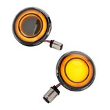 Maxbell Flashing LED Turn Signal Lights Accessories Replacement for Harley Black Yellow Yellow