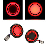 Maxbell Flashing LED Turn Signal Lights Accessories Replacement for Harley Black Red Red