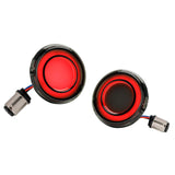 Maxbell Flashing LED Turn Signal Lights Accessories Replacement for Harley Black Red Red