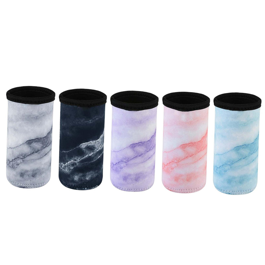Maxbell Cup Sleeve Washable Heat Resistant Resuable for Coffee Tea Hot Cold Beverage 5pcs marble texture