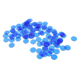 Maxbell 100Pcs Plastic Bingo Chips Markers for Roulette Games Learning Math Counting Blue