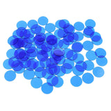 Maxbell 100Pcs Plastic Bingo Chips Markers for Roulette Games Learning Math Counting Blue