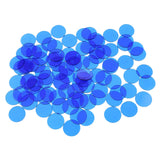 Maxbell 100Pcs Plastic Bingo Chips Markers for Roulette Games Learning Math Counting Blue