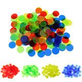 Maxbell 100Pcs Plastic Bingo Chips Markers for Roulette Games Learning Math Counting Colorful