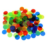 Maxbell 100Pcs Plastic Bingo Chips Markers for Roulette Games Learning Math Counting Colorful