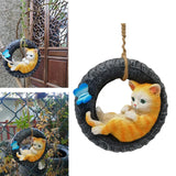 Maxbell Garden Statue Swing Tire Cat Yard Indoor Outdoor Home Patio Ornament