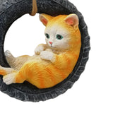 Maxbell Garden Statue Swing Tire Cat Yard Indoor Outdoor Home Patio Ornament