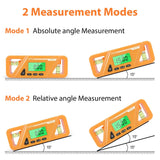 Maxbell Angle Finder Protractor Inclinometer Backlight LED Display with Magnet Orange