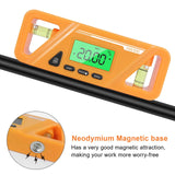 Maxbell Angle Finder Protractor Inclinometer Backlight LED Display with Magnet Orange