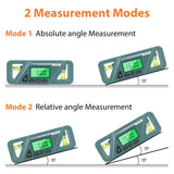 Maxbell Angle Finder Protractor Inclinometer Backlight LED Display with Magnet Green