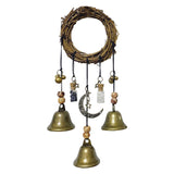 Maxbell Witch Bells Magical Wind Chimes Hanging for Door Handle Indoor Decoratin bronze with crystal
