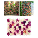 Maxbell Premium Artificial Rose Flower Wall Panels Backdrop for Garden Outdoor Yellow Purple