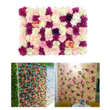 Maxbell Premium Artificial Rose Flower Wall Panels Backdrop for Garden Outdoor Yellow Purple