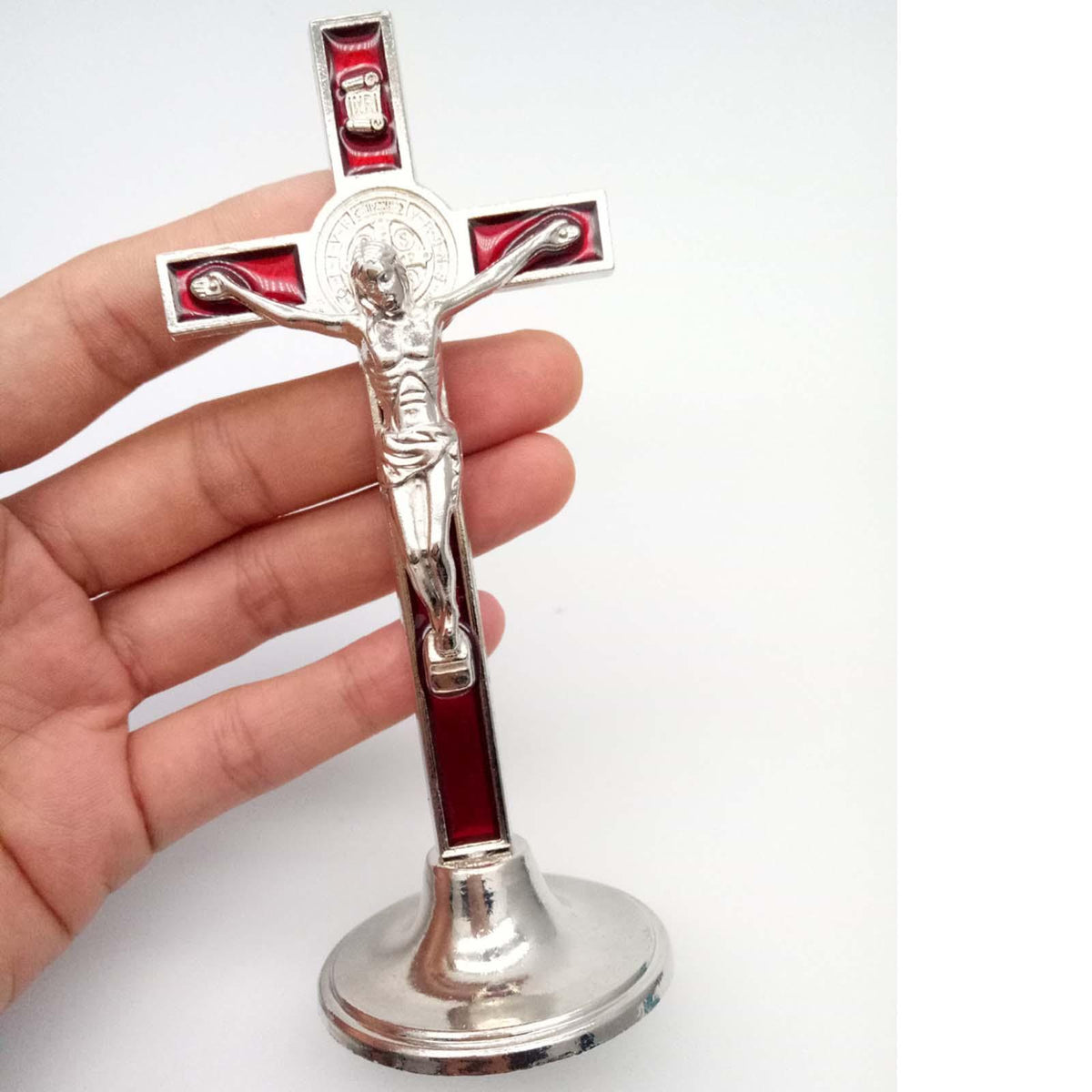 Maxbell Crucifix Figurine Alloy Christian Tabletop Sculpture for Car Home Decoration