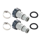 Maxbell Hose Adapter Plunger Valve Drain Adapter with Collars for Filter Pumps Set A