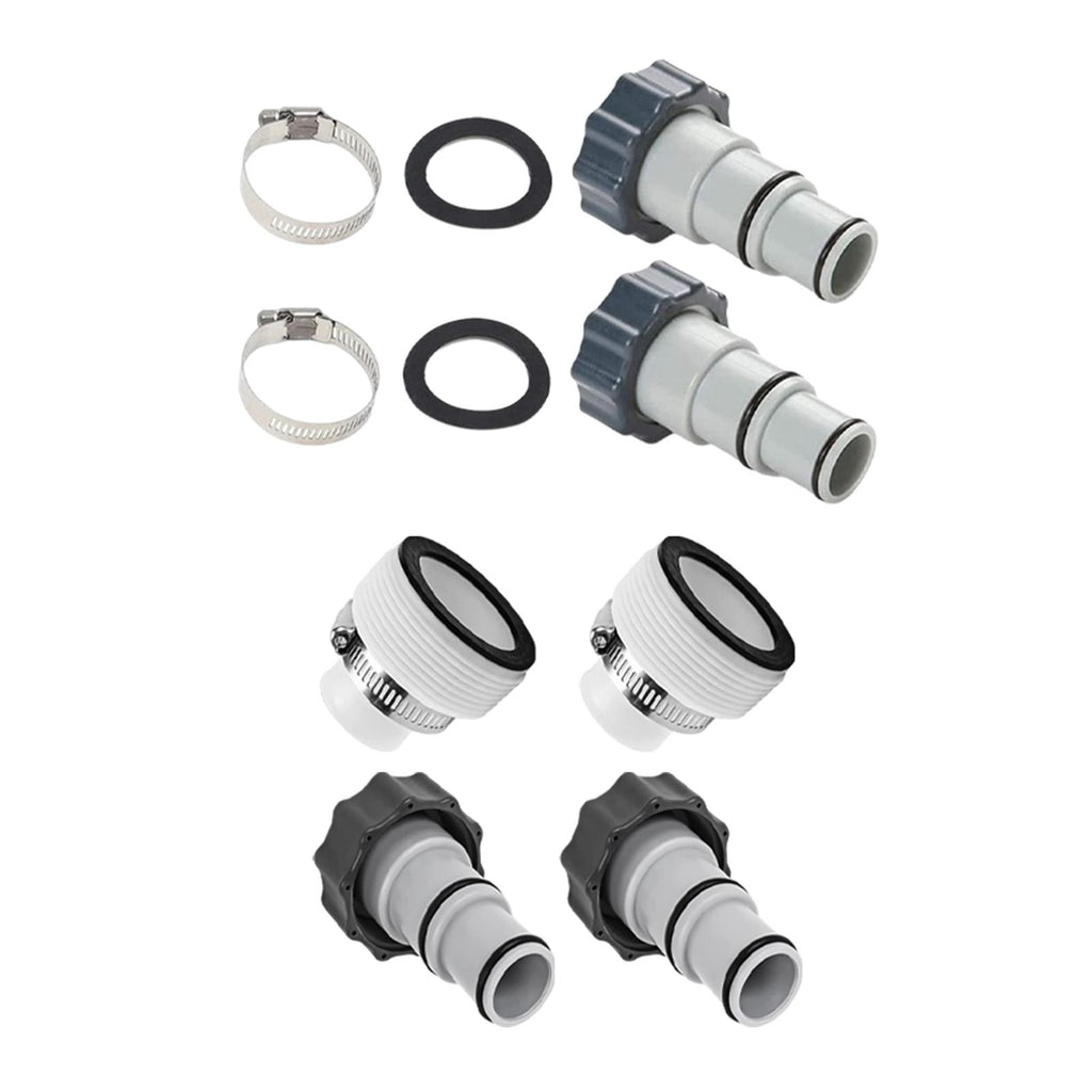 Maxbell Hose Adapter Plunger Valve Drain Adapter with Collars for Filter Pumps Set A