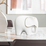Maxbell Modern Ceramic Elephant Statue Furnishing for Bedroom Living Room Decoration White L
