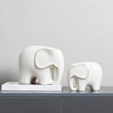 Maxbell Modern Ceramic Elephant Statue Furnishing for Bedroom Living Room Decoration White S