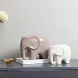 Maxbell Modern Ceramic Elephant Statue Furnishing for Bedroom Living Room Decoration White S